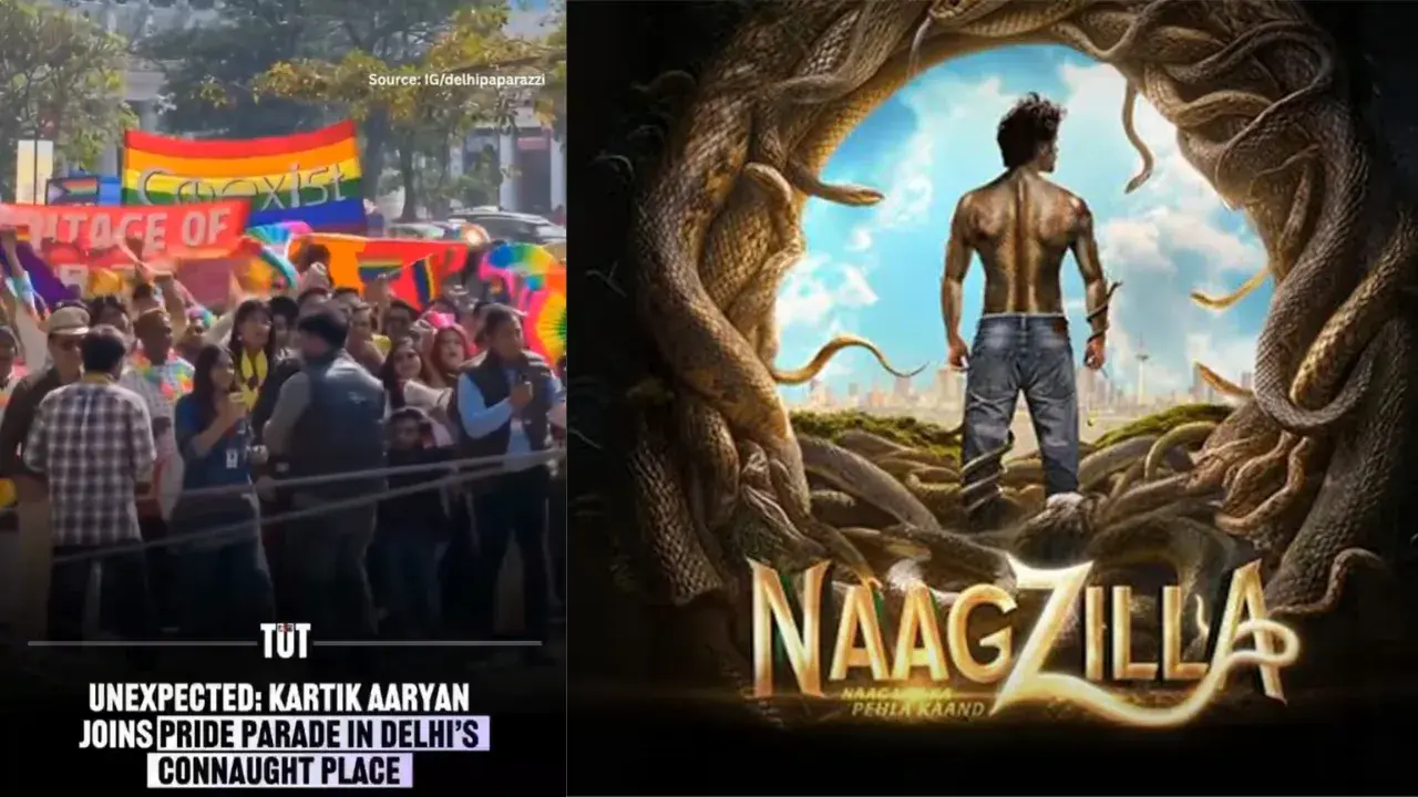 Viral Video Shows Kartik Aaryan at Pride Parade in Connaught Place, Delhi; Turns Out It’s for Naagzilla